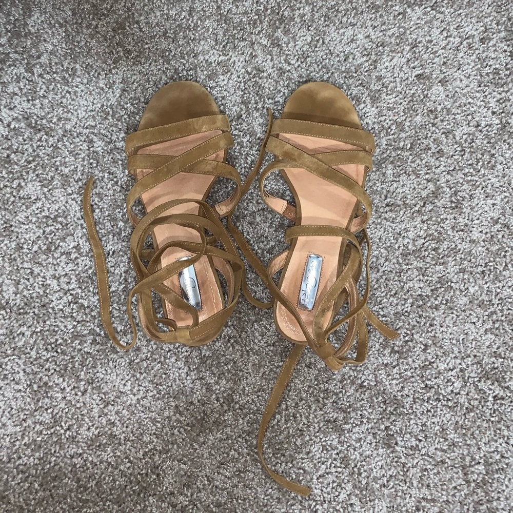Halogen Suede Lace Up Sandals - Size 7